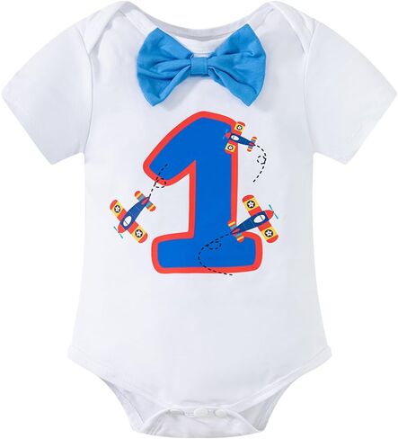 Yruiz Baby Boy Animal Forest Theme 1st Birthday Outfit Romper Shorts Set Bow Tie Suspenders Set in Kuwait
