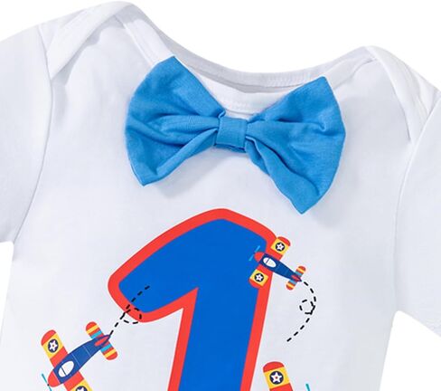 Yruiz Baby Boy Animal Forest Theme 1st Birthday Outfit Romper Shorts Set Bow Tie Suspenders Set in Kuwait