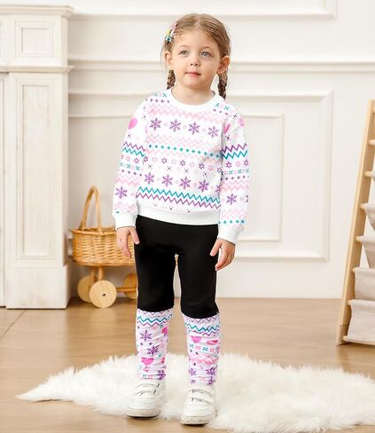 Toddler Baby Girl Clothes Outfits 2 Piece Fall Clothing SetPattern Printed Sweatshirt and Sweatpants 12M-3Y in Kuwait