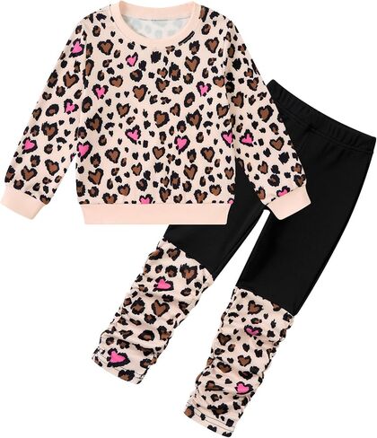 Toddler Baby Girl Clothes Outfits 2 Piece Fall Clothing SetPattern Printed Sweatshirt and Sweatpants 12M-3Y in Kuwait