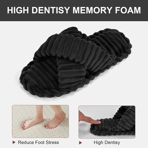 Zooron Open Toe Tee Slippers for Women Slippers Cross Cross Band Slip Memory Foam Slip on Plush House Shoes Indoor Outdoor Slide Slide in Kuwait