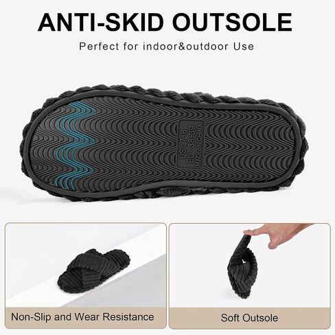 Zooron Open Toe Tee Slippers for Women Slippers Cross Cross Band Slip Memory Foam Slip on Plush House Shoes Indoor Outdoor Slide Slide in Kuwait