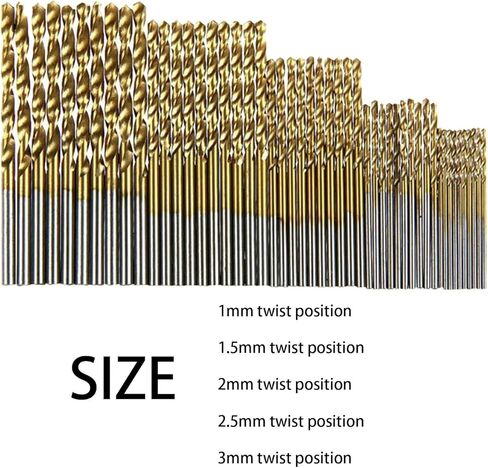 عام 3x 100x Titanium Twist Twist مجموعة عالية السرعة من الصلب ، تغيير سريع لمشروع DIY in Kuwait