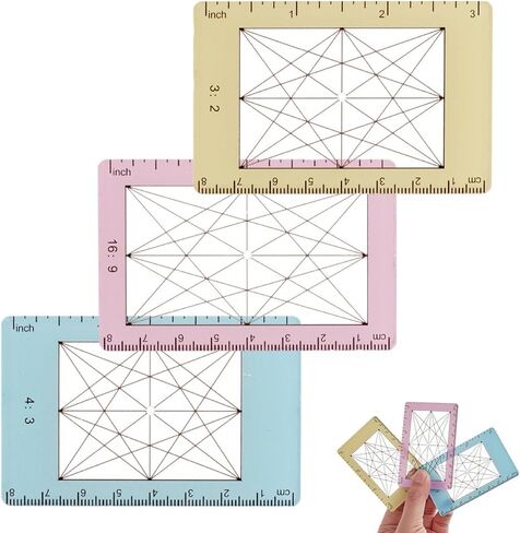 3 أحجام تصوير الصورة عرض أداة مكتشف الأداة المحمولة Golden Spiral Comphinder View Acrylic View Rule for Photography Painters الفنانين in Saudi Arabia