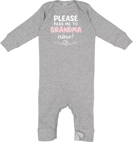 inktastic Funny Please Pass Me To Grandma Now Baby Outfit Baby Romper Coveralls in Kuwait