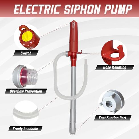 Battery Operated Liquid Transfer Pump - Electric Water Fuel Transfer Pump for Gasoline Diesel Oil, 2.4Gallons per Min, Battery Power Siphon Pump in Saudi Arabia