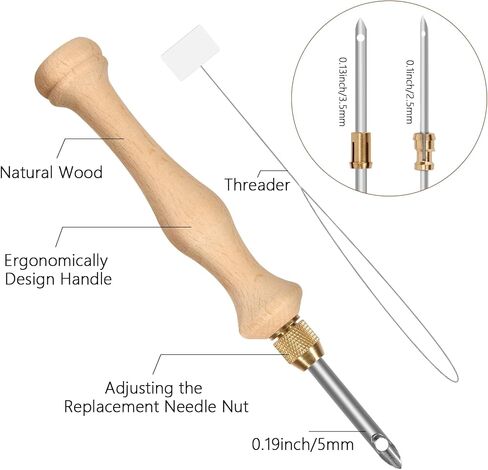 Pllieay Punch Needle, Wooden Punch Needle Tool, Adjustable Embroidery Punch Needle Tool for Punch Needle, DIY Craft Stitching in Saudi Arabia