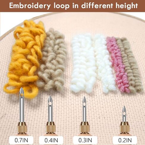Pllieay Punch Needle, Wooden Punch Needle Tool, Adjustable Embroidery Punch Needle Tool for Punch Needle, DIY Craft Stitching in Saudi Arabia