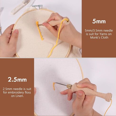 Pllieay Punch Needle, Wooden Punch Needle Tool, Adjustable Embroidery Punch Needle Tool for Punch Needle, DIY Craft Stitching in Saudi Arabia