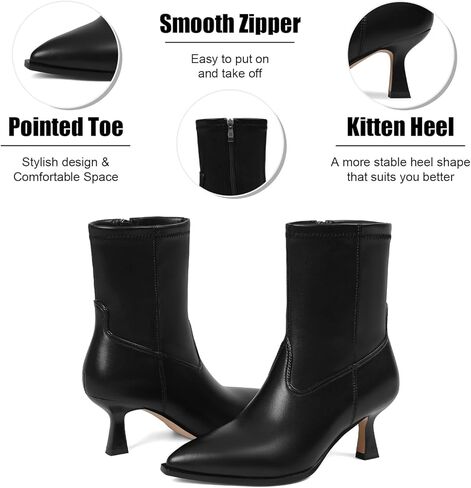 أحذية الكاحل فوميرا للنساء مدبب أخمص القدمين مكدسة كعب هريست in Kuwait