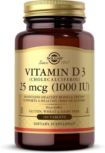 Solgar Vitamin D3 (Cholecalciferol) 55 mcg (2200 IU), 100 Vegetable Capsules - Helps Maintain Healthy Bones & Teeth - Immune System Support - Non-GMO, Gluten Free, Dairy Free, Kosher - 100 Servings in Kuwait