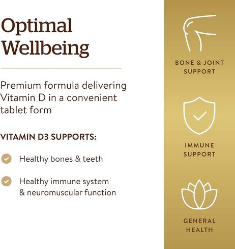 Solgar Vitamin D3 (Cholecalciferol) 55 mcg (2200 IU), 100 Vegetable Capsules - Helps Maintain Healthy Bones & Teeth - Immune System Support - Non-GMO, Gluten Free, Dairy Free, Kosher - 100 Servings in Kuwait