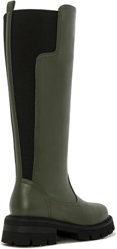ZXHYZLZ Women's Wide Calf Knee High Platform Boots Leather Look Chunky Sole Tall Boots with Stretch Back Slip-On Comfortable Fall Winter Shoes in Saudi Arabia