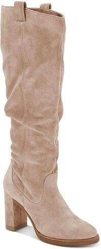 Juliet Holy Women's Knee High Boots chunky Block Heel Wide Round Round Toe Side Side Slid in Kuwait