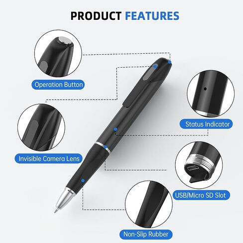 Hidden Camera Mini Camera HD 1080P Pen with 64GB SD Card, No WiFi Needed Small Cam in Saudi Arabia
