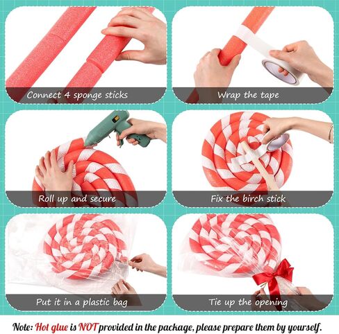 Maasechs 4 Set Jumbo Lollipop DIY Kits, Large Fake Candy Props, Huge Lollipop Model for Photography, Yard Signs, Party Decorations(Red,Yellow,Blue,Purple) in Saudi Arabia