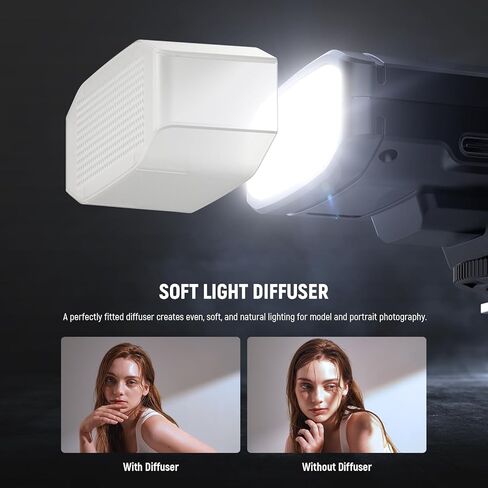 NEWER BASICS 5600K MINI CAMERA CAMERT SPEEDLITE GN12 ، 2000MAH/500 وميض/0.1-1.8S إعادة التدوير ، الضوء المتوافق مع Canon Fujifilm Sony Nikon Digital Shoe Camer in Saudi Arabia