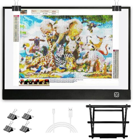 WELZK Light Board A3, 16.6×12.6 INCH Large Light Pad with Metral Stand. Physical Buttons 9 Levels/Stepless Dimming Light Table for Diamond Painting, Weeding Vinyl, Tracing, Drawing in Saudi Arabia