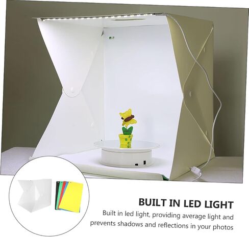 POPETPOP 1Set Mini Portable Dual Light Photography Studio Tent with Color Backgrounds Lighting Cube for Jewelry Accessories and Items in Saudi Arabia