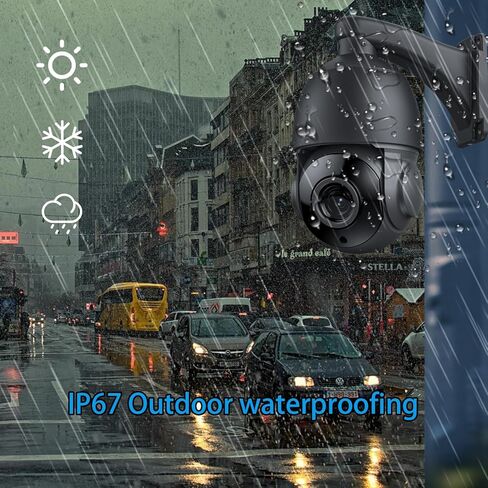 4K 30x Zoom Outdoor PTZ Security Poe IP Camera ، 8MP SPEED DOPE CAMERANCE مع الكشف البشري ، رؤية ليلية 390 قدمًا ، نقاشين ، فتحة بطاقة SD ， 24/7 تسجيل ، RTSP ONVIF متوافق in Kuwait
