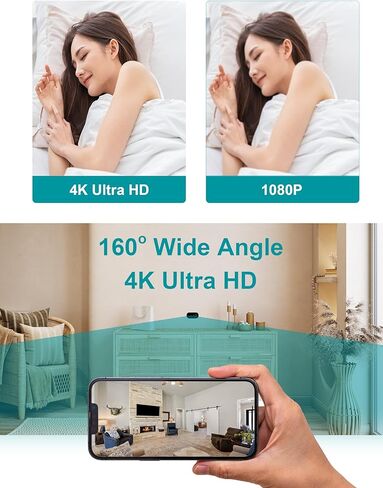160 ° زاوية واسعة 4K HD Charger كاميرا مع الكشف عن الحركة ، والتحكم عن بُعد APP و 24/7 Continuou. in Saudi Arabia