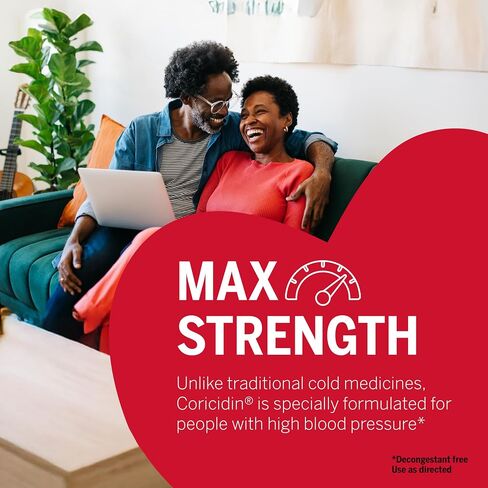 Coricidin HBP, Decongestant-Free Cold Symptom Relief for People with High Blood Pressure, Maximum Strength, Flu & Chest Congestion Liquid Gels, 24 Count in Kuwait