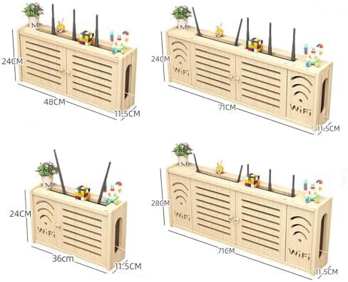 جهاز التوجيه رف الجدار المثبت على الجدار المخزن تخزين رف رف الأسلاك WiFi مربع WiFii Router Rucker Rack ، C-48x24cm in Kuwait