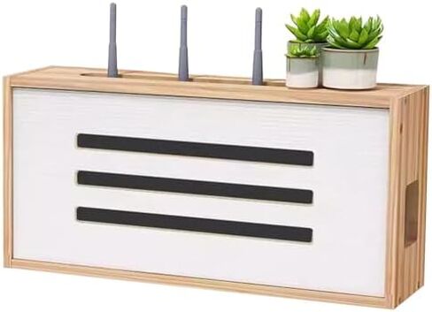 جهاز التوجيه ، صندوق تخزين WIFI WIFI ، مربع تخزين منظم الكابلات ET TV Cable Hide ، رفوف توجيه مثبتة على الحائط ، رفوف عائمة (بنية) in Saudi Arabia