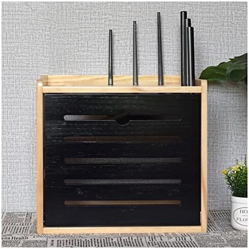 Wooden Router Storage Box Desktop Hider Rack WiFi Router Fenches Router Organizer Power Strip and Cable Management Storage Box in Saudi Arabia