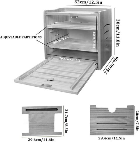 Wooden Router Storage Box Desktop Hider Rack WiFi Router Fenches Router Organizer Power Strip and Cable Management Storage Box in Saudi Arabia