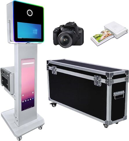 Portable15.6inch Touch Screen DSLR Mirror Photo Booth Selfie Machine مع 29 بوصة شاشة LCD آلة كشك الصور لأحداث حفلة عيد الميلاد (آلة كشك الصور + الكاميرا + الطابعة) in Kuwait