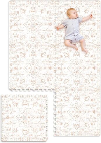 Extra Large Baby Play Mat - 4FT x 6FT Foam Puzzle Floor Mat for Kids & Toddlers (Persia Rhombic Pattern) in Kuwait