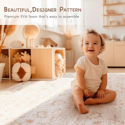 Extra Large Baby Play Mat - 4FT x 6FT Foam Puzzle Floor Mat for Kids & Toddlers (Persia Rhombic Pattern) in Kuwait