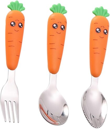 BESPORTBERMOBLE Stainless Steel Boy Girl Fork Spoon School Lunch Excesssories for Boys and Girls Silverware for High Cair Owher in Saudi Arabia