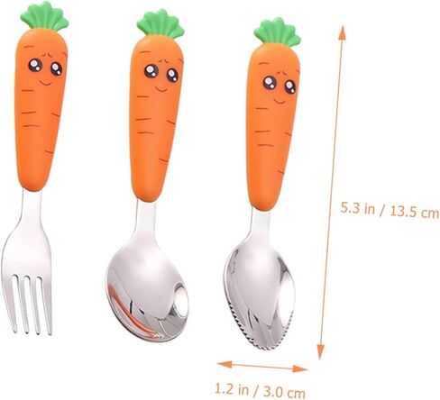 BESPORTBERMOBLE Stainless Steel Boy Girl Fork Spoon School Lunch Excesssories for Boys and Girls Silverware for High Cair Owher in Saudi Arabia