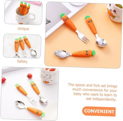 BESPORTBERMOBLE Stainless Steel Boy Girl Fork Spoon School Lunch Excesssories for Boys and Girls Silverware for High Cair Owher in Saudi Arabia