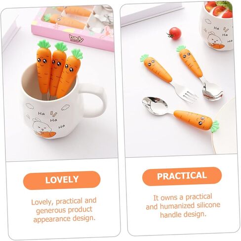 BESPORTBERMOBLE Stainless Steel Boy Girl Fork Spoon School Lunch Excesssories for Boys and Girls Silverware for High Cair Owher in Saudi Arabia
