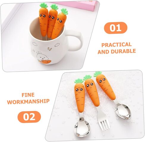 BESPORTBERMOBLE Stainless Steel Boy Girl Fork Spoon School Lunch Excesssories for Boys and Girls Silverware for High Cair Owher in Saudi Arabia