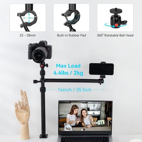 Bundle：SmallRig Camera Desk Mount Table Stand with Magic Arm and 1/4" Ball Head and Tripod Fluid Head Pan Tilt Head with Quick Release Plate in Saudi Arabia