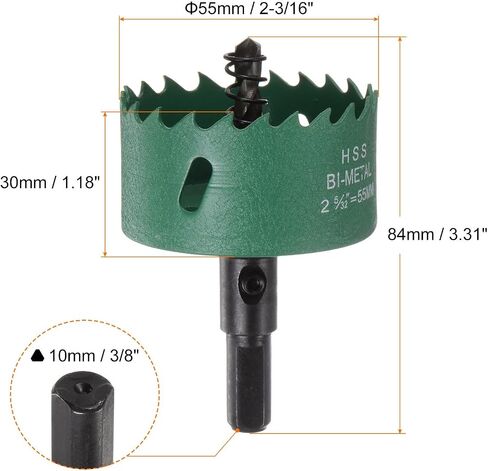 #US 55mm 2-3/16" M42 High Speed Steel Bi-Metal Hole Saw Drill Bit for Wood Plastic in Saudi Arabia