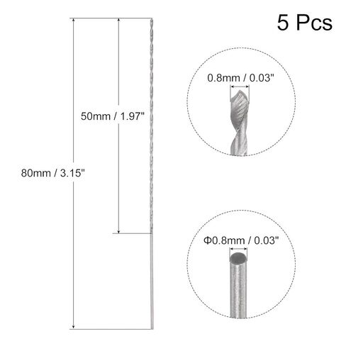 #US 5pcs 0.8mm Twist Drill Bits High-Speed Steel Extra Long Drill Bit 80mm in Saudi Arabia