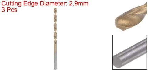 #US 3pcs 2.9mm Titanium Coated M42 High Speed Steel 8% Cobalt HSS Twist Drill Bits in Saudi Arabia
