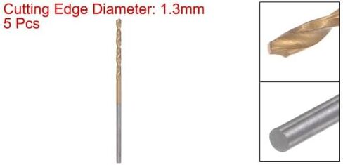 #Uus 5pcs 1.3mm Titanium M42 High Speed ​​Steel 8 ٪ Cobalt HSS Twist Drill Bits in Kuwait