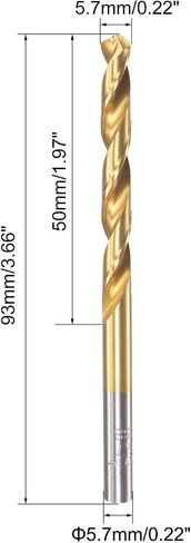 #US K High Speed Steel Twist Drill Bit 5.7mm Fully Ground Titanium Coated in Saudi Arabia