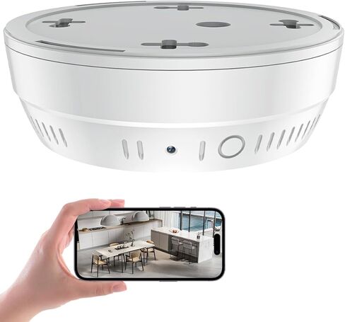 LIZVIE Hidden Camera Smoke Detector, WiFi & APP Remote Control, 10000mAh, SD Storage, Night Vision, Motion Detection 1080P HD Spy Camera, for Indoor Home Security. in Saudi Arabia