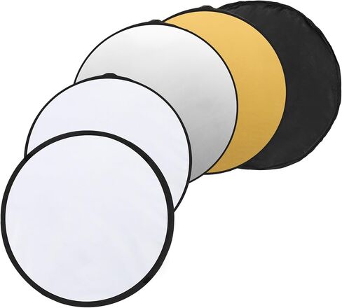 PATIKIL 31"/80cm Reflector Photography, 5 in 1 Collapsible Light Reflector with Bag Multi-Disc Light Diffuser for Studio Outdoor, Multicolor in Saudi Arabia