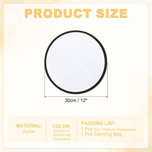 PATIKIL 31"/80cm Reflector Photography, 5 in 1 Collapsible Light Reflector with Bag Multi-Disc Light Diffuser for Studio Outdoor, Multicolor in Saudi Arabia