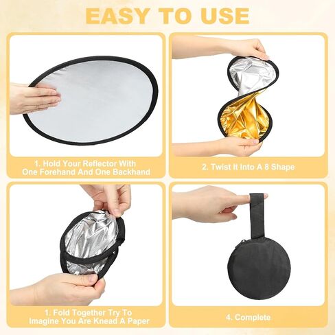PATIKIL 31"/80cm Reflector Photography, 5 in 1 Collapsible Light Reflector with Bag Multi-Disc Light Diffuser for Studio Outdoor, Multicolor in Saudi Arabia