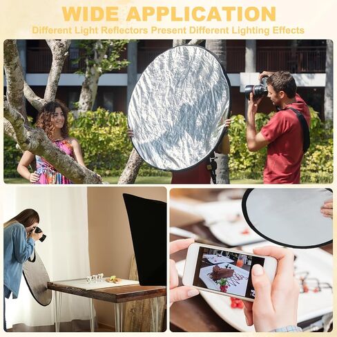 PATIKIL 31"/80cm Reflector Photography, 5 in 1 Collapsible Light Reflector with Bag Multi-Disc Light Diffuser for Studio Outdoor, Multicolor in Saudi Arabia