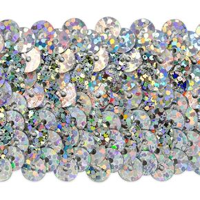 Trims by the Yard 4-Row Starlight Hologram Sequin Stretch Trim, 1 1/2-Inch Versatile Sequins for Crafts, Durable Sequin Trim for Costumes, Fashion, and Home Decor, Pink in Kuwait